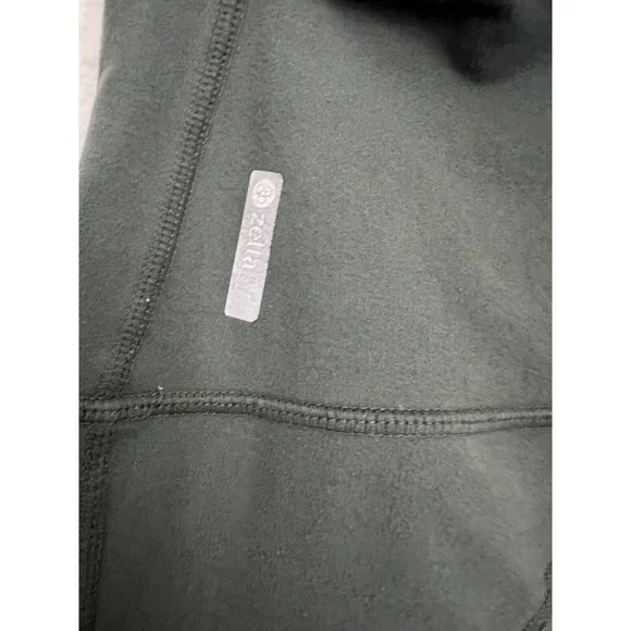 Zella Size Large Olive Green Ribbed Moto Leggings - Picture 3 of 6